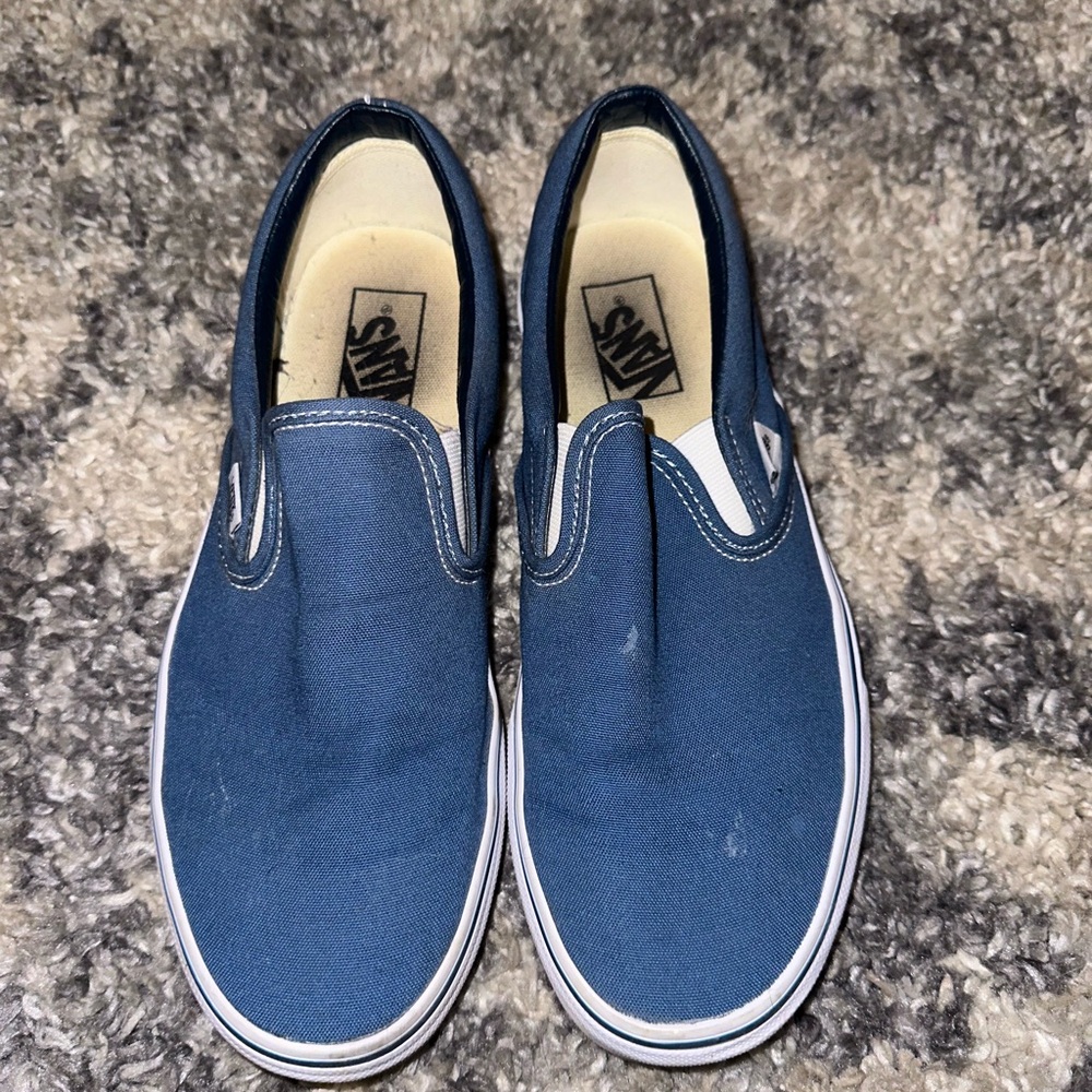 Blue slip on vans
